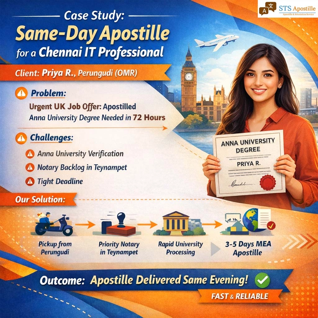 Case Study: Same-Day Apostille for a Chennai IT Professional