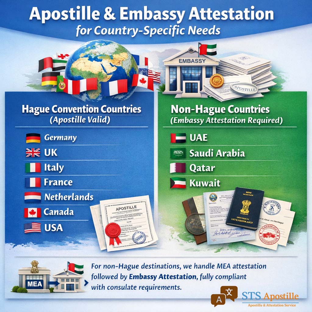 Apostille & Embassy Attestation for Country-Specific Needs