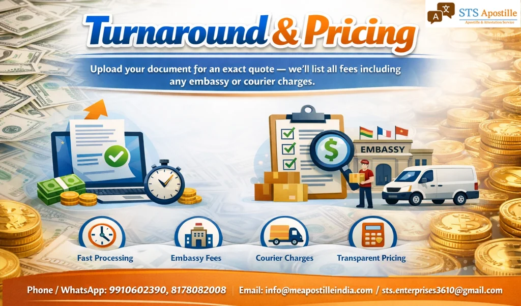 Transparent Apostille Pricing and Fast Turnaround Infographic