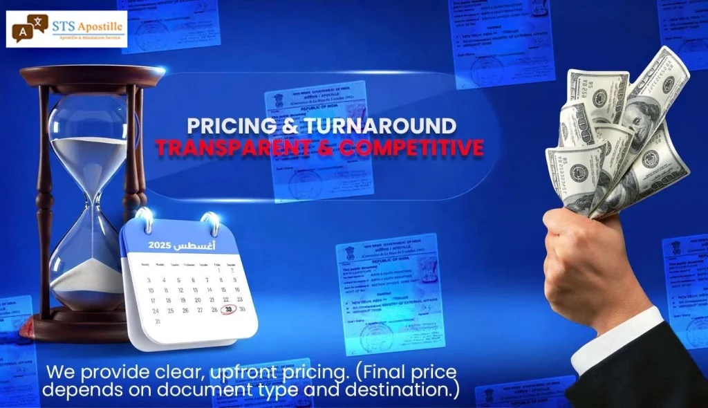 Transparent Apostille Services Pricing and Turnaround Time Infographic