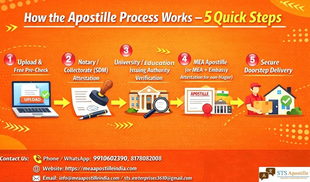 5 Step MEA Apostille Process Workflow Infographic