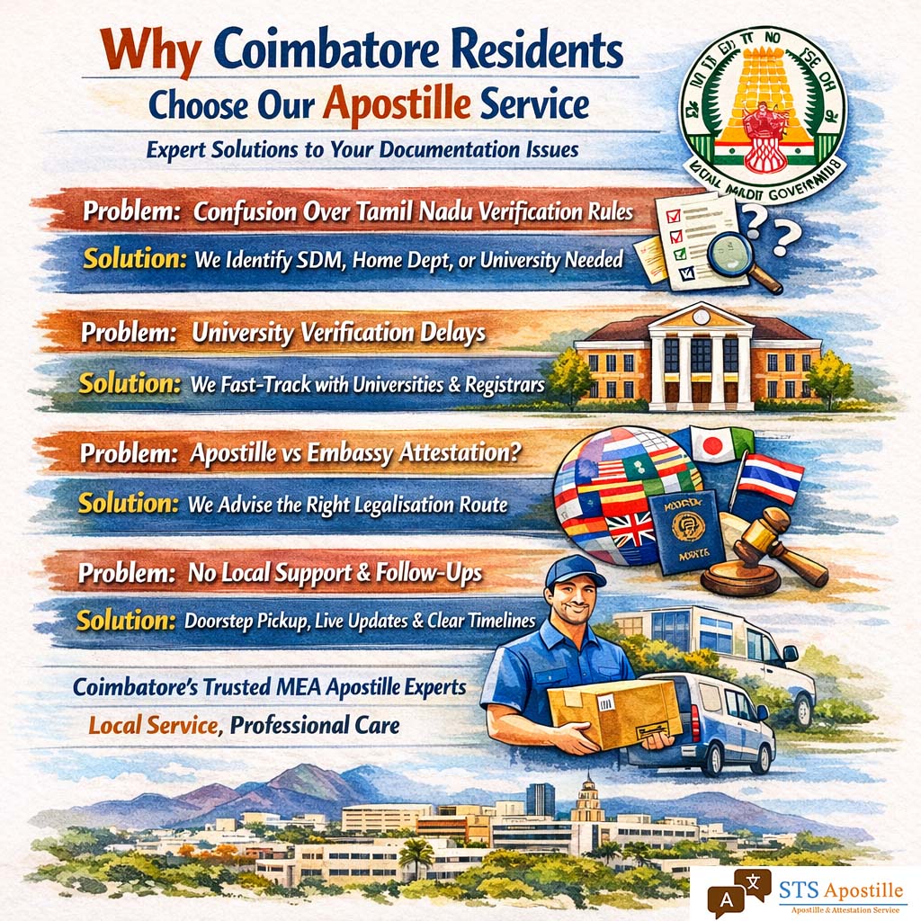 Why Coimbatore Residents Choose Our Apostille Service (Problem → Solution)