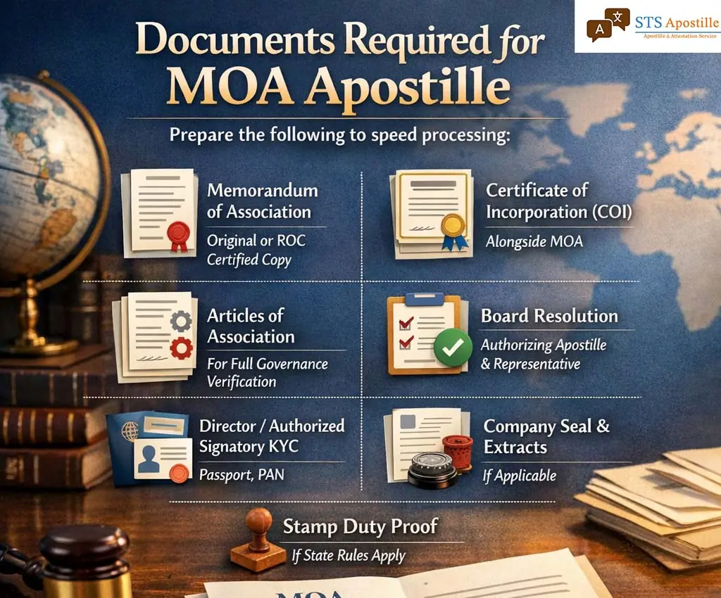 Documents Required for MOA Apostille