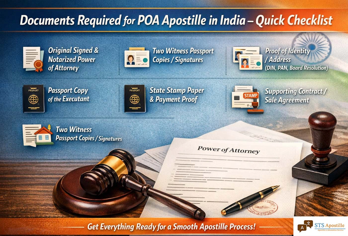 Documents Required for POA Apostille in India — Quick Checklist
